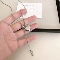 New Trend Heart Pendant Drawstring Necklace For Women Korean Fashion Long Adjustable Sweater Chain Aesthetic Jewelry Accessories