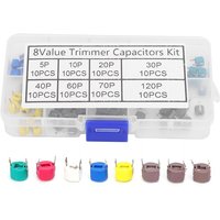 80PCS/box Trimmer Variable Capacitance Electronic Capacitor Kit 5/10/20/30/40/60/70/120P 6mm Adjustable Capacitor 8Values