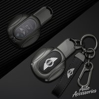 Leather Car Key Case Cover Alloy Protect Shell For BMW MINI COOPER S ONE JCW F54 F55 F56 F57 F60 CLUBMAN COUNTRYMAN R57 R58 R59