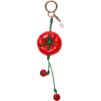 Fashion Alloy Material Rope Keyring Elegant Cute Bag Pendant Charms Heart Red Tomato Mobile Phone Pendant Daily Use