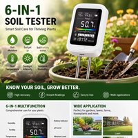 Advanced 6-in-1 Soil Tester High-End PH/Moisture/Temp/Light/Fertility/Air Humidity Detector for Gardening Potted Plants