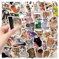 AliExpress ZHUOHUA 10/50PCS Funny Cats Meme Cute Cartoon Stickers Decals DIY Stationery Laptop Phone Scrapbook Fridge Bike Car Graffiti Toy Gift