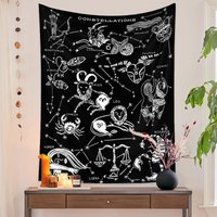 VIKAMA Bohemian Style Tapestry Mysterious Polyester Fiber Wall Hanging, Beautiful Bedroom Living Room Home Decoration