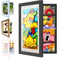 Children Drawing Frame A4 Wooden poster frame for walls Children's Art frame Changeable Kids Pictures Display Frames Home Decor