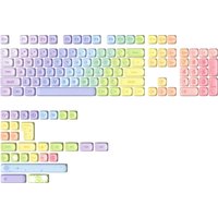 YUNZII Rainbow Keycap Set,MOA Profile 140-Key Pastel Dye-Sublimation PBT Custom Keycaps for MX Switch Mechanical Gaming Keyboard