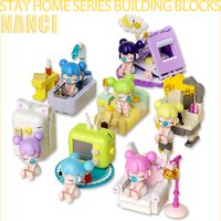 Nanci Stay Home Series Building Blocks Blind Box Dollhouse Mini Figure DIY Assembly Toy Display Collectible Gift
