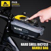 WILD MAN FK6 Bike Top Tube Bag Quick-Release Cycling Storage with Phone Mount Bicycle Frame Bag for Road & Mountain Bikes