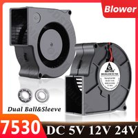 Gdstime 7530 Fan 12V Blower Fan USB Centrifugal Fan Ball 75mm 75x30mm Computer PC Fan DC 24V 5V Brushless Cooling Fan Axial Fan