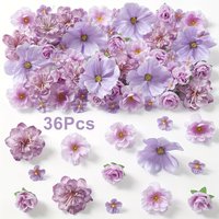 36Pcs Rose Artificial Flowers Mix Fake Flowers for Home Decor Wedding Decoration DIY Craft Gifts Wreath Scrapbook Accessories