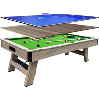 3 in 1 Multi Game Billiard Pool Table with Tennis Table Dining Table Top 7ft-MDF Cushion Material
