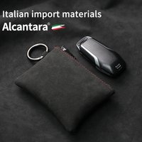 Car Key Bag Alcantara Suede Coins Wallet Mini Card Pouch General Accessories