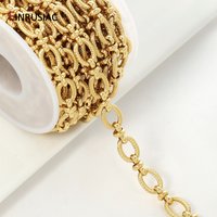 18K Gold Plated Brass Thick Twisted Oval Link Chain,8*11mm Cable Chain for DIY Jewelry Necklace Bracelet Making Supplies
