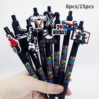 8pcs/15pcs Black Ice Hockey Creative Gift Ballpoint Pen Roller Skating Styling Signature Pen