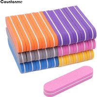 10Pcs Mini Nail File Buffer Block Sponge Colorful Nail Art File 90mm Straight Sanding Polishing Grinding Nail Care Tools Set