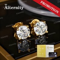 Promotion 100% Moissanite Earrings for Women Pass Diamond Test Pen Ear Studs 925 Sterling Silver Fine Jewelry
