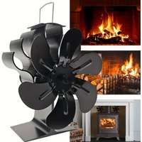 6 Blades Heat Powered Fireplace Fan Automatic Speed Adjustment for Optimal Heat Distribution in Living Spaces & Homes in Winter