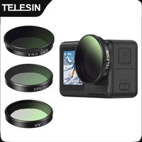 TELESIN CPL ND8 ND16 ND32 UV VND Linsen-Set Aluminiumlegierungsrahmen für DJI OSMO Action 3 4 5pro CPL ND Schnellwechsel-Filterset
