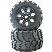 2Pcs 1/8 RC Wheel Rim and Rubber Tires For Cars Nitro Power Off Road Monster Truck AMAX HIMOTO HSP 150*80mm Hexagon Adapter 17mm