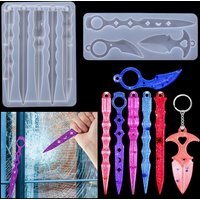 Unique Resin Keychain Pendant Mold with Self Defense Design Silicone Mold for DIY Jewelry Craft Personalized Gift Idea