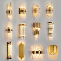 Crystal Wall Lamp Light Luxury Post Modern Simple Living Room Background Wall Bedroom Bedside Corridor Led Wall Sconce Lamp E14