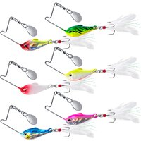 6pcs Spinnerbait Fishing Lure Wire Bait 8g 11g 16g Metal Spinner Buzzbait Swimbait Hook Bass Fishing Salmon Walleye Metal Jig
