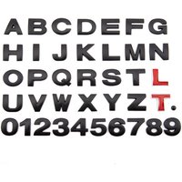 DIY 3D Metal Letters Alphabet Emblem Decals Numbers Chrome Black Labeling Car Sticker Rear Trunk Logo Digital Badge Accessories