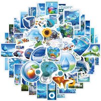 AliExpress GOGOTU 10/30/55PCS Aesthetics Cartoon Decals Frutiger Aero Sticker Blue Graffiti DIY Decoration Laptop Guitar Car Bike Skateboard Toys