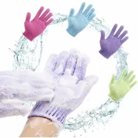 Bad Handschuhe Doppelseitige Peeling Elastische Mesh Zurück Abgestorbene Haut Entfernung Weiche Glatte Haut Spa Dusche Reinigung Werkzeug Handschuh Re