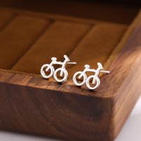 AliExpress GaGa-Duck Fashion Creative 925 Sterling Silver Jewelry Personalized Versatile Bike Simple Stud Earrings E239