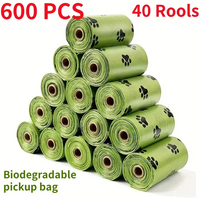 Sacs à déjections canines pour chiens, grands sacs à déchets pour chats, sacs de nettoyage pour chiens, usage extérieur et domestique, sacs à déchets de rechange, 15 sacs/rouleau, fournitures pour