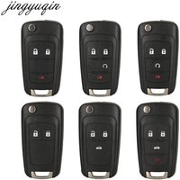 Jingyuqin Flip Remote car Key Shell For Chevrolet Aveo Cruze Epica Camaro Lova Impala Sail Spark OPEL Astra J Corsa E Buick