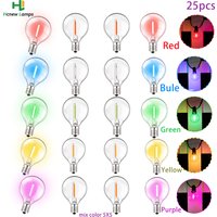 25/15/10/6Pcs G40 LED Colored Light Bulb E12 Led Bulb 220V 110V Waterproof Outdoor Indoor Decorative LED Light Bulbs for Festoon