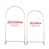 Silver Backdrop Arch Stabel Aluminum Metal Silver Backdrop Stand Arch for Birthday Wedding Baby Shower Party Backdrop Decoration