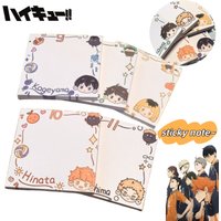 Haikyuu Tobio Kageyama Hinata Shoyo anime cartoon tearable sticky notes, personalized 2D self-adhesive message pads, stationery