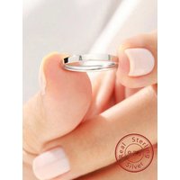 925 Sterling Silver Simple Classic Zircon 2MM Flat Aperture Ring For Women Engagement Wedding Luxury High Quality Fine Jewelry