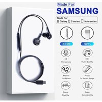 For Samsungs Original Type C With Wired Earphones Galaxy S25 S24 S23 S22 S21 Ultra iPhone 16 17 Xiaomi Earbuds 3.5 MM Headphones