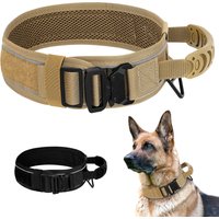 Nylon Durable Dog Collar Military Tactical Pet Training Collars Reflective Necklace With Handle Strong For Medium Large Dogs