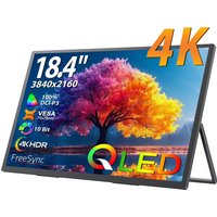 UPERFECT 18,4 calowy 4K QLED przenośny monitor do gier 3840 * 2160 Wyświetlacz komputerowy FreeSync HDR Ultra-Slim Eye Care Travel Extend Screen Dla p