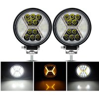 QIDEWIN 78W Round LED Work Lights with Amber DRL Light 12000LM Flood Spot Combo Beam Working Light Pod Off Road for SUV Truck