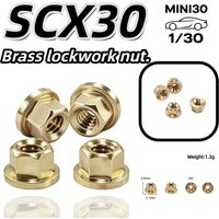 1/30 Axial SCX30 Simulation Climbing Vehicle, Brass Lock Wheel Nuts, 4-pack.