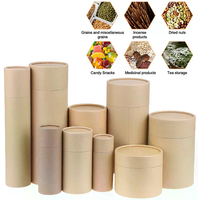 1Pcs Round Kraft Paper Tube Box Multi-use Container for Essential Oil Bottle Tea Coffee Pencil Storage