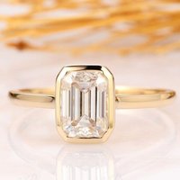 Luxury 1-3ct Emerald Cut Moissanite Ring 925 Sterling Silver Engagement Solitaire Rings for Girl Gold Plated Anniversary Gifts