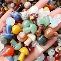 Miniature Quartz Crystal Mushrooms Figurines Reiki Healing Stone Mini Fairy Garden Accessories Landscape Basin Pot Home Decor