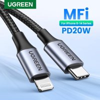 UGREEN MFi USB Type C to Lightning Cable For Apple iPhone 14 13 12 11 iPad Pro Charger 20W Fast Charging Data Braided Short Long