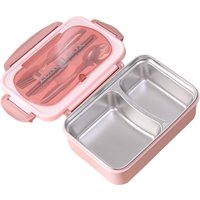Portable Lunch Box 304 Stainless Steel Leakproof Divided Food Containers with Spoon and Chopsticks