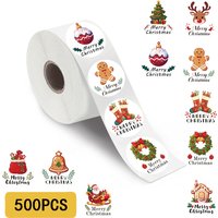 500PCS Christmas Roll Stickers Luggage Scrapbooks Funny PVC Laptop Stationery for Laptop Funny Room Creative Art Picture Sticker