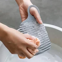 1pc Portable Mini Laundry Board, Soft Glue Foldable, Non-slip Hand Wash Scrubboard For Clothes, Perfect For Travel & Outdoor