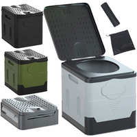 Portable Outdoor Folding Toilet Strong Bearing Capacity Multifunction Bedpan Reusable Trash Can Self-driving Travel Supplies