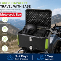 DELGEO 45/55/65L Optionen Motorrad-Aluminiumkoffer Gepäckaufbewahrung Werkzeugkasten Wasserdicht Stoßfest mit Diebstahlsicherem Schloss für Motorrad-Heckbox