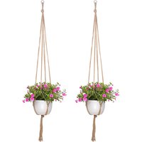 Hanging Plant Pot Creative Hemp Rope Hand-Woven Hanging Flower Pot Net Home Decorations Plant Pot Indoor Outdoor Hanging Wall